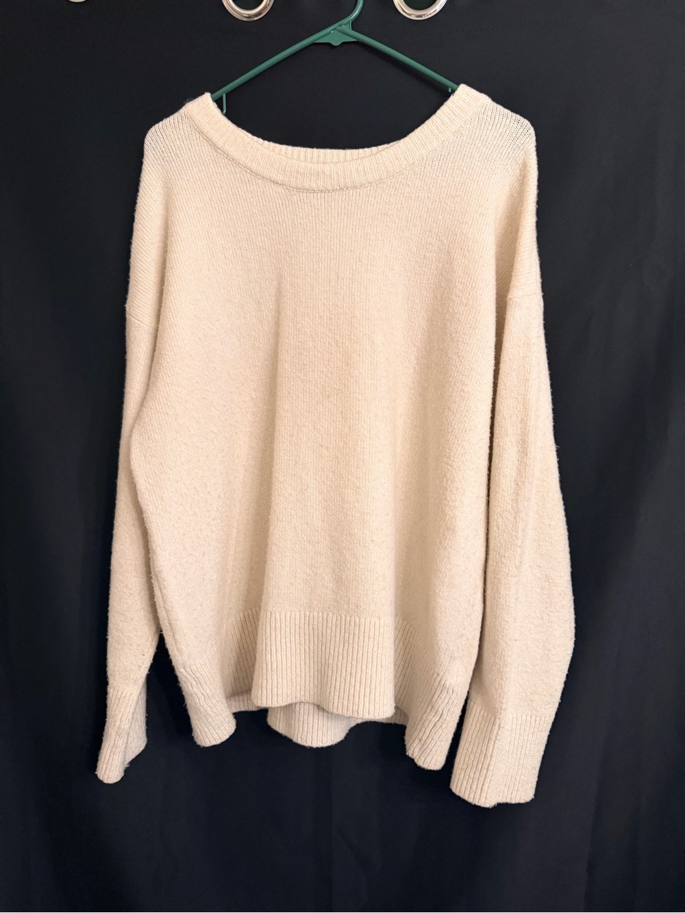 Vigoss Cream Relaxed Crewneck Sweater Size L